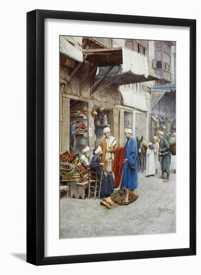 Carpet Seller in a Bazaar-Filipo Or Frederico Bartolini-Framed Giclee Print