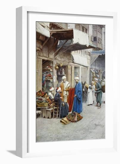 Carpet Seller in a Bazaar-Filipo Or Frederico Bartolini-Framed Giclee Print