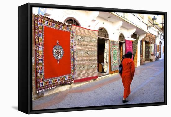 Carpet Shop, the Medina, Rabat, Morocco, North Africa, Africa-Neil Farrin-Framed Stretched Canvas