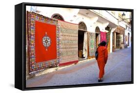 Carpet Shop, the Medina, Rabat, Morocco, North Africa, Africa-Neil Farrin-Framed Stretched Canvas