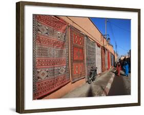 Carpets for Sale in the Street, Marrakech, Morocco, North Africa, Africa-Vincenzo Lombardo-Framed Photographic Print