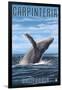 Carpinteria, California - Humpback Whale-Lantern Press-Framed Art Print