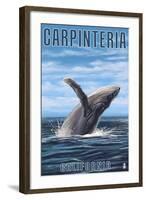 Carpinteria, California - Humpback Whale-Lantern Press-Framed Art Print