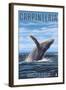 Carpinteria, California - Humpback Whale-Lantern Press-Framed Art Print