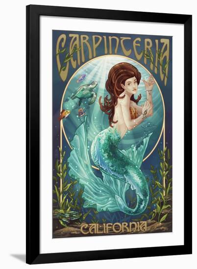 Carpinteria, California - Mermaid-Lantern Press-Framed Art Print