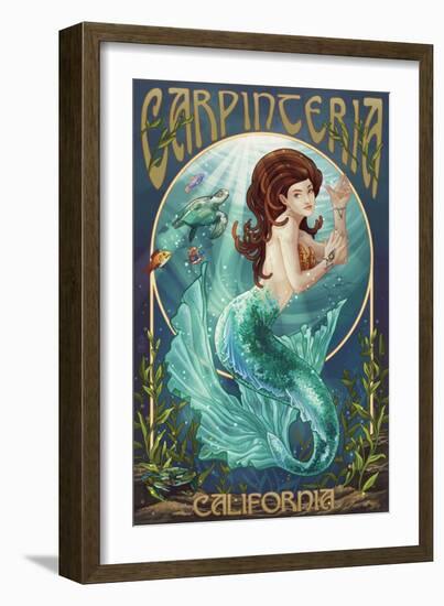 Carpinteria, California - Mermaid-Lantern Press-Framed Art Print