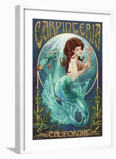 Carpinteria, California - Mermaid-Lantern Press-Framed Art Print