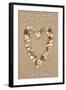 Carpinteria, California - Stone Heart on Sand-Lantern Press-Framed Art Print