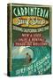 Carpinteria, California - Surf Shop Vintage Sign-Lantern Press-Stretched Canvas