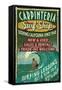 Carpinteria, California - Surf Shop Vintage Sign-Lantern Press-Framed Stretched Canvas