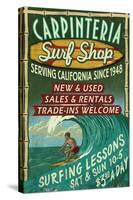 Carpinteria, California - Surf Shop Vintage Sign-Lantern Press-Stretched Canvas