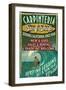 Carpinteria, California - Surf Shop Vintage Sign-Lantern Press-Framed Art Print