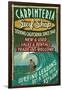 Carpinteria, California - Surf Shop Vintage Sign-Lantern Press-Framed Art Print