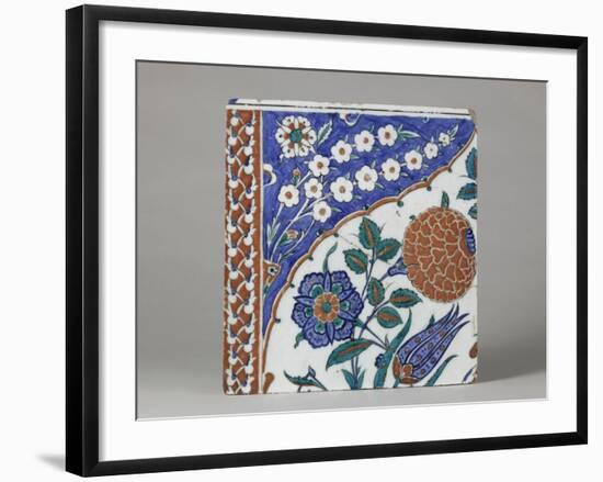 Carreau à décor floral polychrome-null-Framed Giclee Print