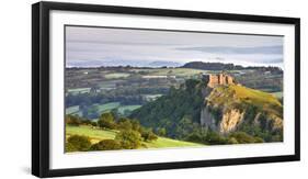 Carreg Cennen Castle at dawn on a misty summer morning, Brecon Beacons National Park, Carmarthenshi-Adam Burton-Framed Photographic Print