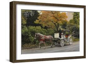 Carriage at Central Park-John Zaccheo-Framed Giclee Print