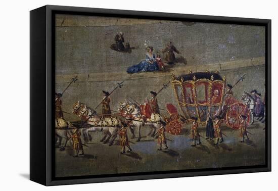 Carriage in St Peter's Square in Rome, Italy, 18th Century-null-Framed Stretched Canvas