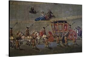 Carriage in St Peter's Square in Rome, Italy, 18th Century-null-Stretched Canvas