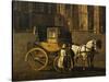 Carriage in Stephandom Square in Vienna, Painting by Anton De Pain, Austria, 19th Century-null-Stretched Canvas