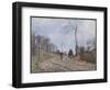 Carriage on a Country Road, Winter, Outskirts of Louveciennes, 1872-Camille Pissarro-Framed Giclee Print