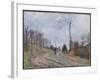 Carriage on a Country Road, Winter, Outskirts of Louveciennes, 1872-Camille Pissarro-Framed Giclee Print