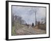 Carriage on a Country Road, Winter, Outskirts of Louveciennes, 1872-Camille Pissarro-Framed Giclee Print