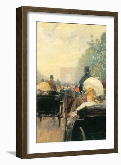 Carriage Parade-Childe Hassam-Framed Art Print