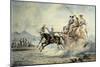 Carriage Pulled by Two Horses Travelling Fast-Gonsalvo Carelli-Mounted Giclee Print