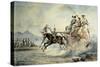 Carriage Pulled by Two Horses Travelling Fast-Gonsalvo Carelli-Stretched Canvas