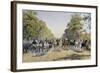 Carriage Race in Prater in Vienna, Watercolour, Austria, 19th Century-null-Framed Giclee Print