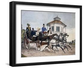 Carriage Ride around Vienna, Austria, 18th Century-null-Framed Giclee Print