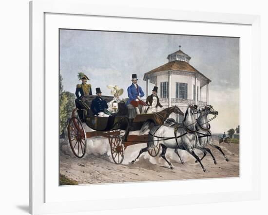 Carriage Ride around Vienna, Austria, 18th Century-null-Framed Giclee Print