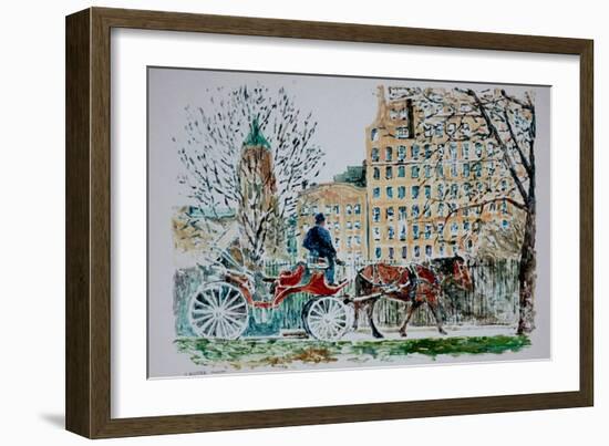 Carriage Ride, Central Park-Anthony Butera-Framed Giclee Print