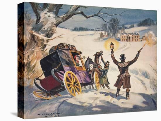 Carriage Stuck in the Snow-Derek Charles Eyles-Stretched Canvas