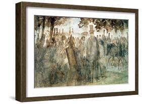 Carriages and Promenaders on the Avenue des Champs-Elysses-Constantin Guys-Framed Giclee Print