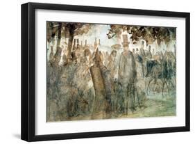 Carriages and Promenaders on the Avenue des Champs-Elysses-Constantin Guys-Framed Giclee Print