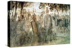 Carriages and Promenaders on the Avenue des Champs-Elysses-Constantin Guys-Stretched Canvas