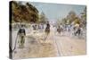 Carriages on the Champs Elysees-Georges Stein-Stretched Canvas