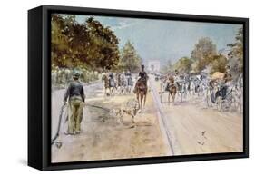Carriages on the Champs Elysees-Georges Stein-Framed Stretched Canvas