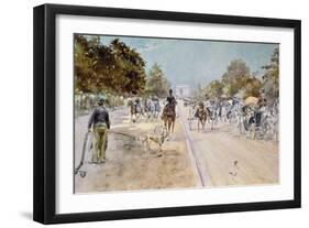 Carriages on the Champs Elysees-Georges Stein-Framed Giclee Print