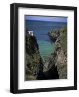 Carrick-A-Rede Rope Bridge, County Antrim, Northern Ireland, United Kingdom-Roy Rainford-Framed Premium Photographic Print