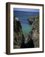 Carrick-A-Rede Rope Bridge, County Antrim, Northern Ireland, United Kingdom-Roy Rainford-Framed Photographic Print