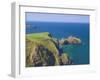 Carrick-A-Rede Rope Bridge to Carrick Island, Larrybane Bay, County Antrim, Northern Ireland-Neale Clarke-Framed Photographic Print