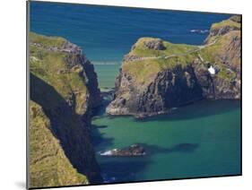 Carrick-A-Rede Rope Bridge to Carrick Island, Larrybane Bay, County Antrim, Ulster-Neale Clarke-Mounted Photographic Print