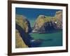 Carrick-A-Rede Rope Bridge to Carrick Island, Larrybane Bay, County Antrim, Ulster-Neale Clarke-Framed Photographic Print