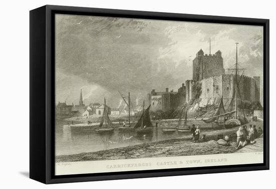 Carrickfergus Castle and Town-Thomas Mann Baynes-Framed Stretched Canvas