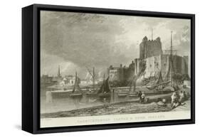 Carrickfergus Castle and Town-Thomas Mann Baynes-Framed Stretched Canvas