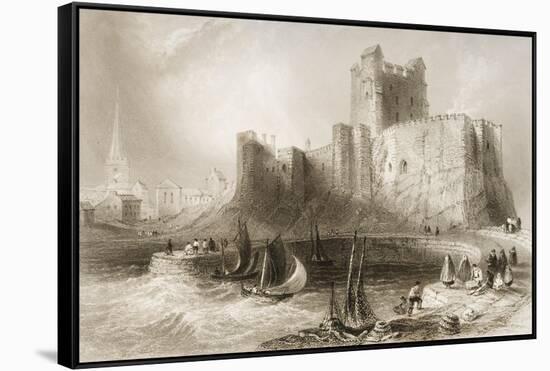 Carrickfergus Castle, County Antrim, Northern Ireland, from 'scenery and Antiquities of Ireland'…-William Henry Bartlett-Framed Stretched Canvas