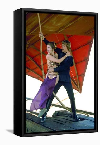 CARRIE FISHER; MARK HAMILL. "STAR WARS: EPISODE VI-RETURN OF THE JEDI" [1983], directed by RICHA...-null-Framed Stretched Canvas