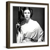 CARRIE FISHER. "Star Wars: Episode IV-A New Hope" [1977], directed by GEORGE LUCAS.-null-Framed Photographic Print